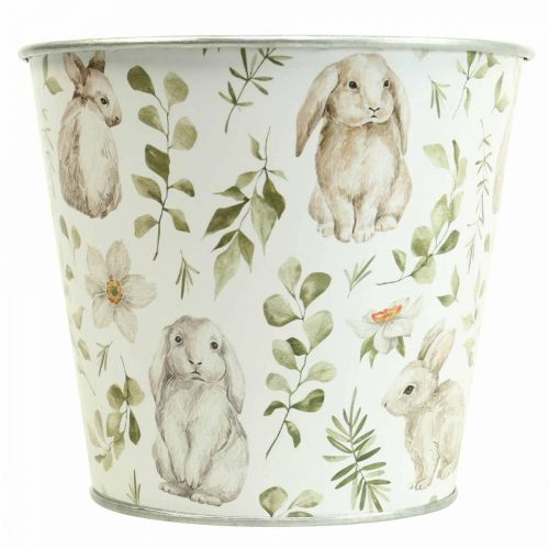 Floristik24 Bunny blomsterpotte påske metall cachepot Ø14cm H12,5cm