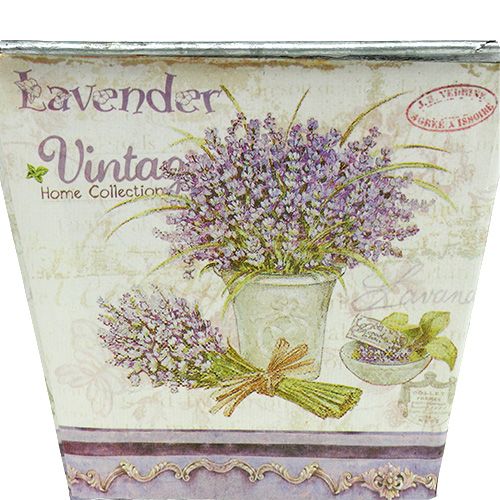 Floristik24 Metallgryte med lavendelmotiv, kantet 3-sett