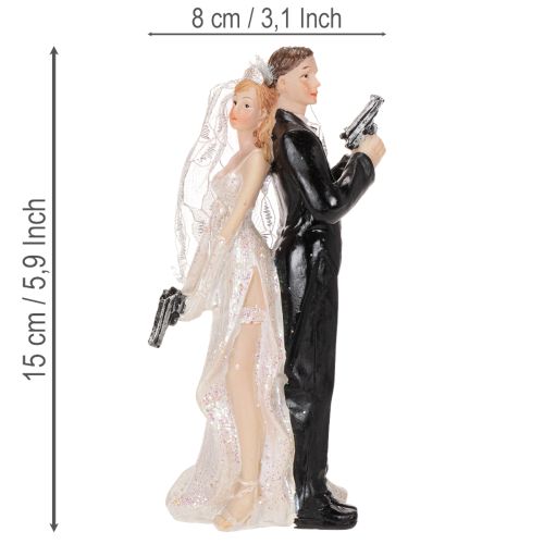 Kaketopper brudepar 15,5 cm | Floristik24.no