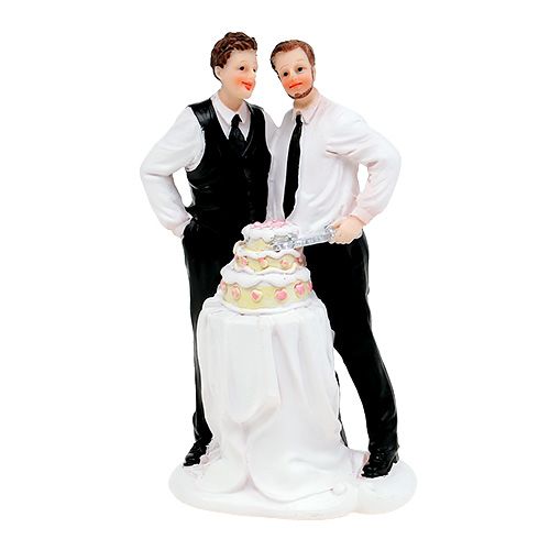 Kakefigur mannlig par med kake 16,5cm