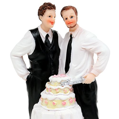 Kakefigur mannlig par med kake 16,5cm