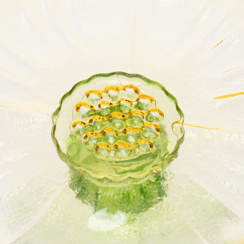 gjenstander Dekorativ glassplate med fot, blomsterdesign, ideell for festlig presentasjon, 15 cm