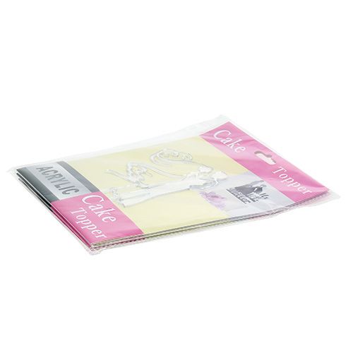 Floristik24 Kakestikker brudepar 17cm sølv 3stk