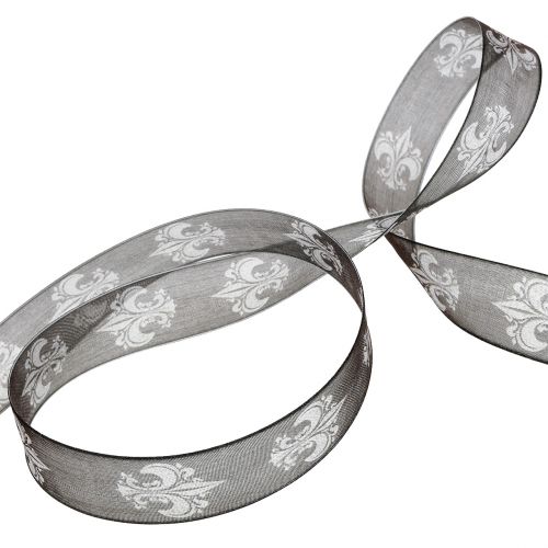 Floristik24 Sørgebånd sort med mønster 25mm 20m