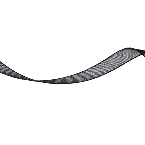 gjenstander Sørgeorganzabånd med kant 6mm 50m sort