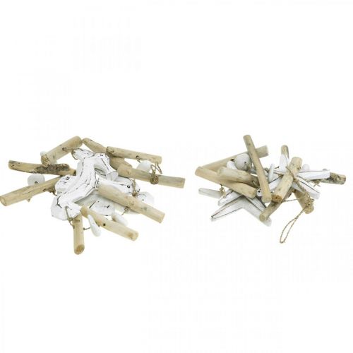 Floristik24 Maritim dekorasjon krans drivved vindusdekor 72/78cm sett med 2