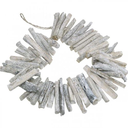 Floristik24 Driftwood Garland Maritime Deco Trevasket Hvit 80cm