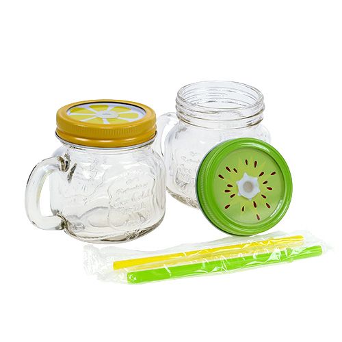 Floristik24 Drikkeglass med lokk Ø7cm H9cm 2stk