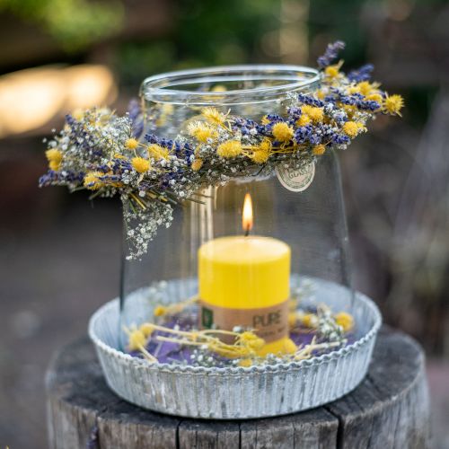 gjenstander Tørkede blomster, gul, tørket tistel, jordbærtistel, 100 g, dekorativ bohemsk stil