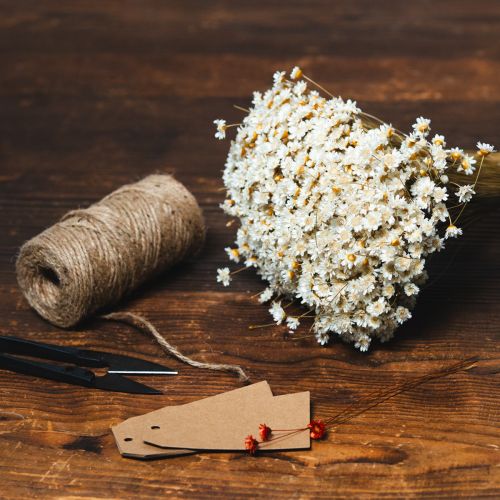 gjenstander Tørket blomsterbukett, delikate blomster for naturlig hjemmedekorasjon, 44 cm