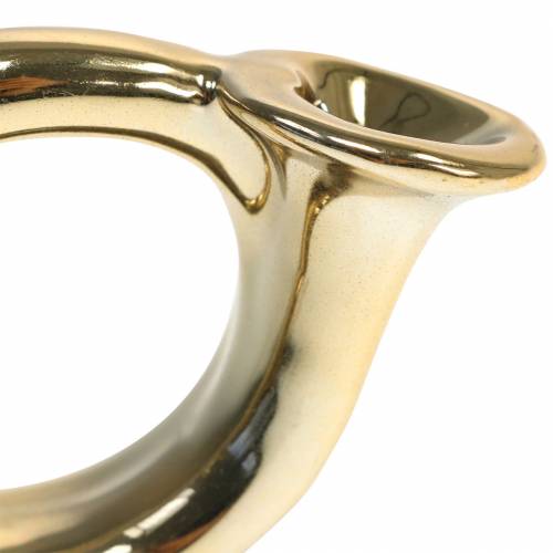 Floristik24 Juletrepynt trompet og horn til å henge gull 9,5cm 2 stk