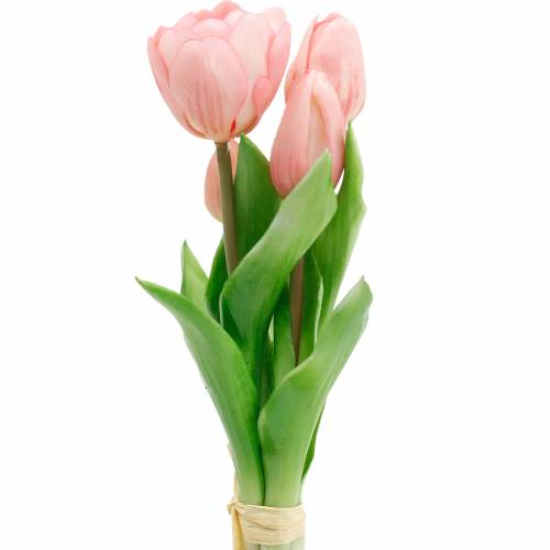 Floristik24 Tulip Bunch Real Touch Kunstige Blomster Kunstige Tulipaner Rosa