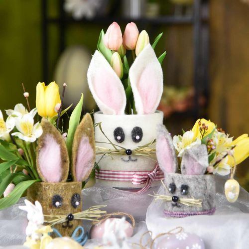 gjenstander Tulipan rosa, grønn i potte Kunstig potteplante dekorativ tulipan H23cm