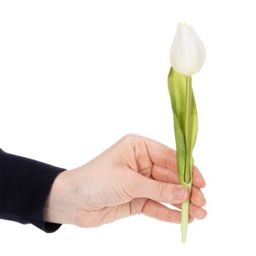 gjenstander Kunstig tulipan, realistisk dekorasjon, slitesterk silkeblomst til hjemmet, 21 cm, 6 stk.