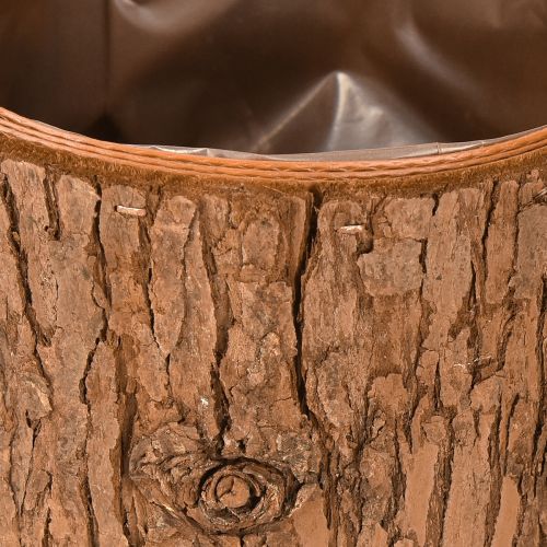 Floristik24 Blomsterpotte laget av tre, rund, furubark Ø15cm H12,5cm