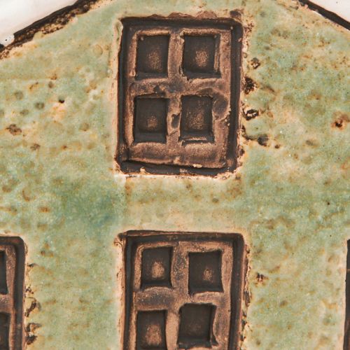 Floristik24 Blomsterpotte i keramikk, hus, advent, mintgrå, 10×10×12 cm