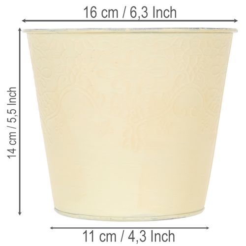 gjenstander Metallplantekasse, pastellgul, Ø16 cm H14 cm