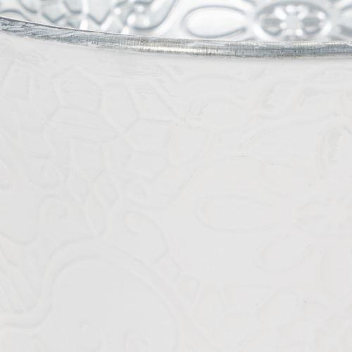 gjenstander Metallplantekasse, pastellhvit, Ø16 cm H14 cm