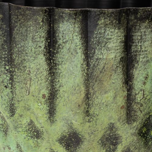 gjenstander Vintage blomsterpotte i metall, grønn, Ø14/12 cm, sett med 2