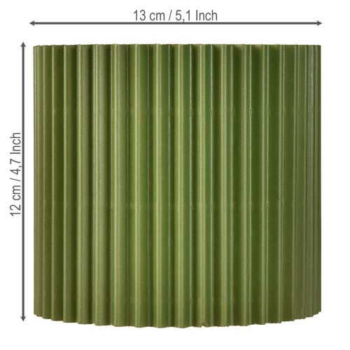 gjenstander Blomsterpotte i papir, mørkegrønn, Ø13 cm, H12 cm, 4 stk.