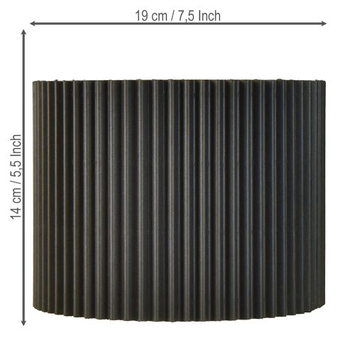 gjenstander Blomsterpotte i papir, svart, Ø19 cm, H14 cm, 3 stk.