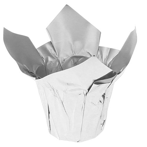 Floristik24 Blomsterpotte sølvglans gaveemballasje Ø5,5 cm H6 cm 8 stk