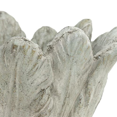 Floristik24 Planter med fjærmotiv grå Ø17cm H14cm 1p