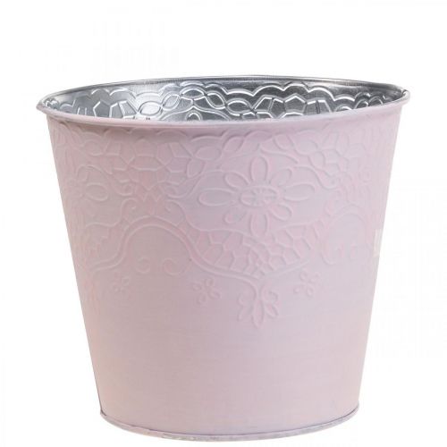 Floristik24 Plantekasse metall blomsterpottekasse pastell rosa Ø16cm H14cm
