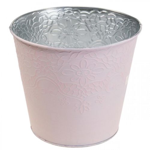 Floristik24 Plantekasse metall blomsterpottepotte pastell rosa Ø20cm H16cm