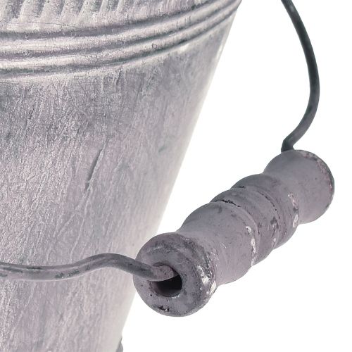 Floristik24 Plantekar Metall Oval Lilla Hvit skål med fot H14cm