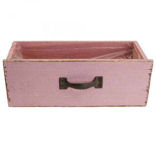 Floristik24 Plantekasseskuff treplantekasse rosa 25×13×9cm