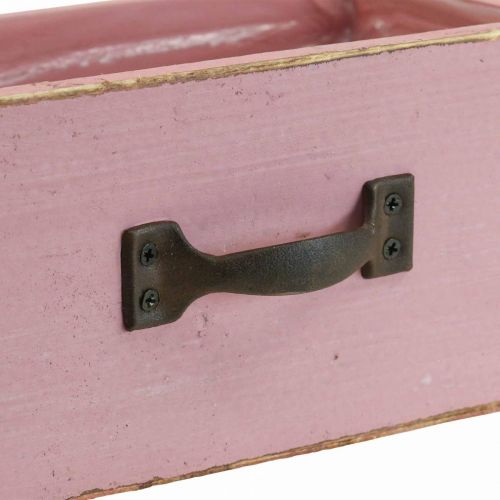 Floristik24 Plantekasseskuff treplantekasse rosa 25×13×9cm