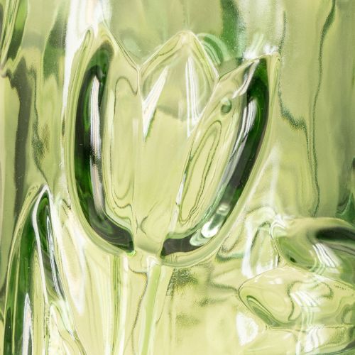 gjenstander Glassvase med preget tulipandesign for harmonisk romdesign, 30 cm