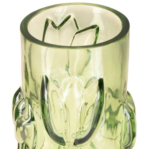 gjenstander Glassvase med preget tulipandesign for harmonisk romdesign, 30 cm