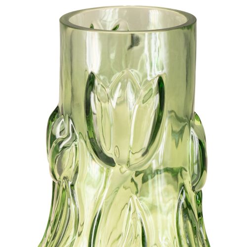 gjenstander Glassvase med preget tulipandesign for harmonisk romdesign, 30 cm