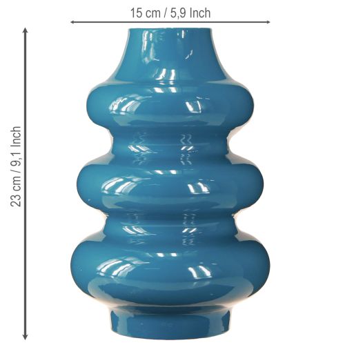 gjenstander Vase, hjemmetilbehør med bølgeformet overflate for en moderne atmosfære, 23 cm