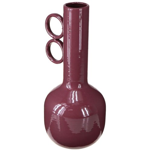 Floristik24 Moderne, kunstnerisk vase med lang hals og runde håndtak for stilig interiør, 24 cm