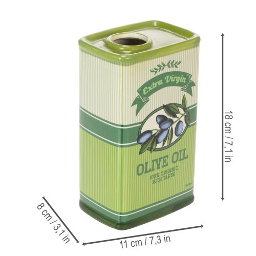 gjenstander Olivenoljevase, keramikk, ideell for kjøkkendekorasjon og middelhavsbord, 18 cm