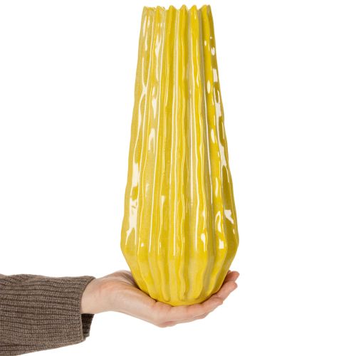 gjenstander Vase med rillet design for stilig interiørdekorasjon i stuen, 33 cm