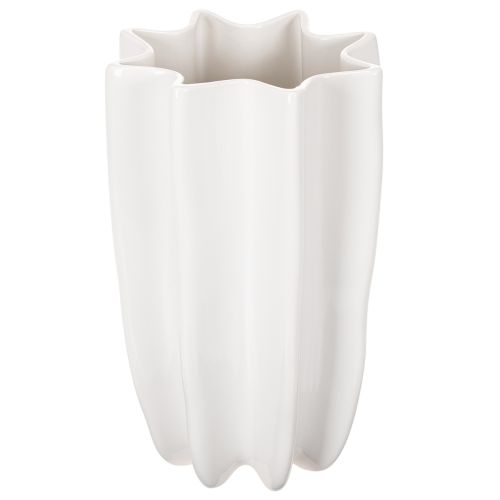 Ribbet vase, høy dekorativ vase for tørkede blomster, 24 cm