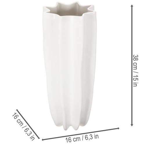 Blomstervase riflet moderne dekorativ vase 38 cm | Floristik24.no
