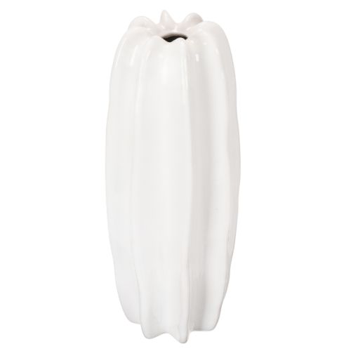 Ribbet vase, moderne keramisk vase for tørkede blomster, 40 cm