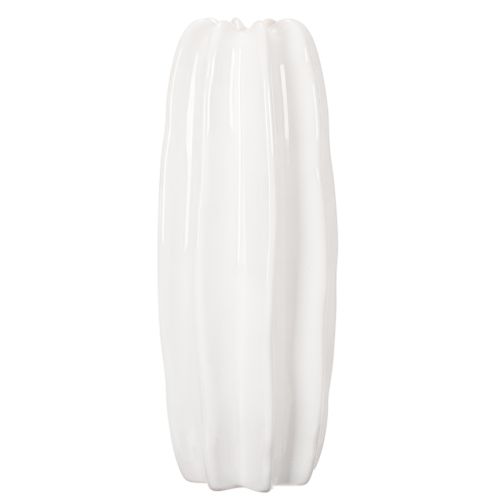 Ribbet vase, moderne keramisk vase for tørkede blomster, 40 cm | Floristik24.no