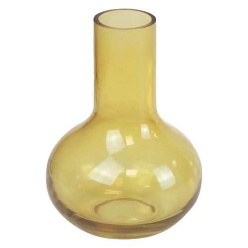 gjenstander Vase gul glassvase løgformet blomstervase glass Ø10,5cm H15cm