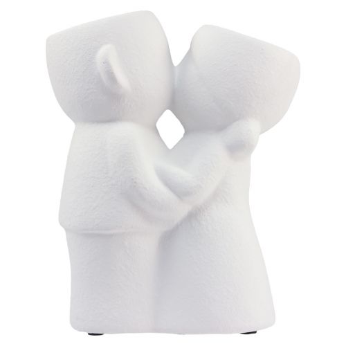 Floristik24 Vase Hvit Kyssing Par Dobbel Vase Keramikk H29cm