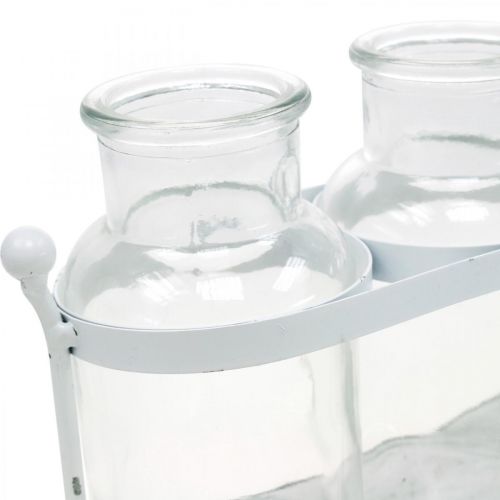 Floristik24 Blomstervase apotekflasker apotek glass dekorasjon på brett 38cm