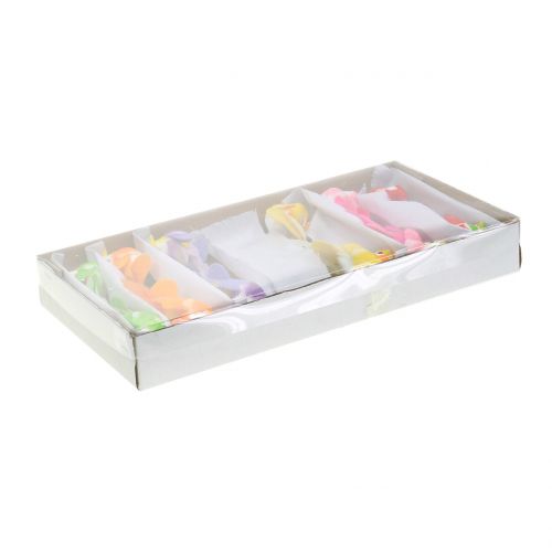 Floristik24 Fugler på wire farget 8cm 12stk