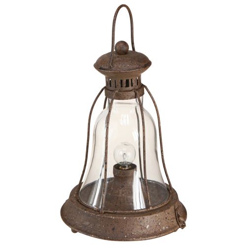 Floristik24 Vintage LED-lampe dekorativ rustlanterne i metall med timer H30cm