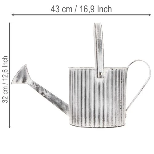 Vintage blomsterpotte Ø17 cm, dekorativ vannkanne, metallplantepotte shabby chic | Floristik24.no