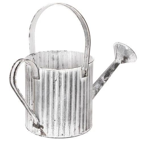 Vintage blomsterpotte Ø17 cm, dekorativ vannkanne, metallplantepotte shabby chic | Floristik24.no